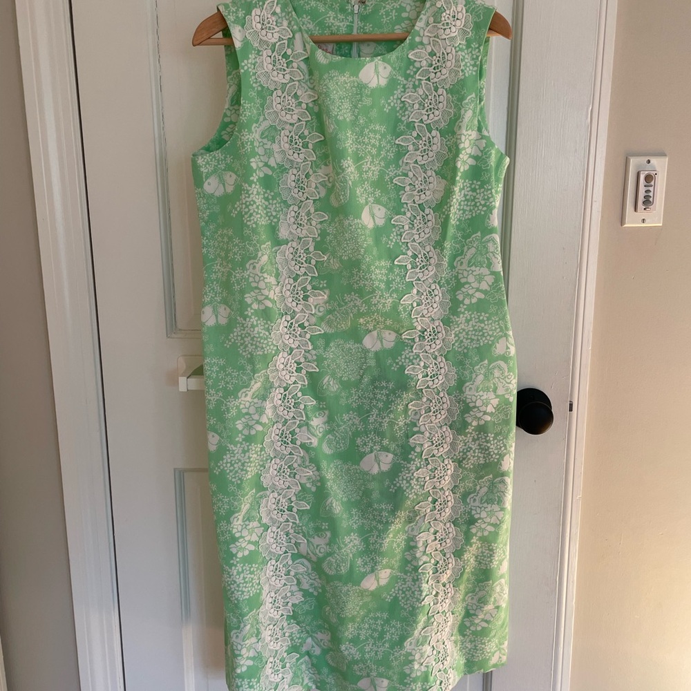 Vintage Lilly Pulitzer Green Floral Lace Dress